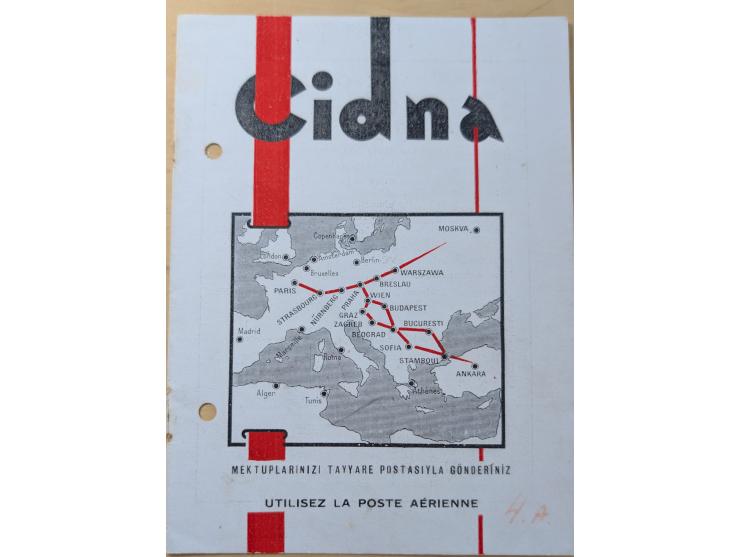 1931/32, CIDNA airmail post labels ‘PAR AVION’, two different booklets, one large size turkish-french bilingual, punched and 